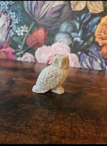 Carved stone owl - stone, figurine