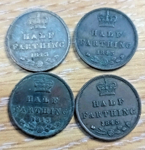 1843 half farthing copper - 1843,