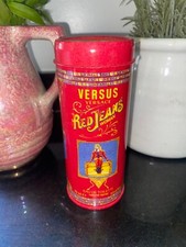 90s Y2K Versace Red Jeans Empty Perfume Tin Collectors Vintage