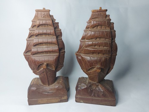 Vtg handcarved book ends - vtg,