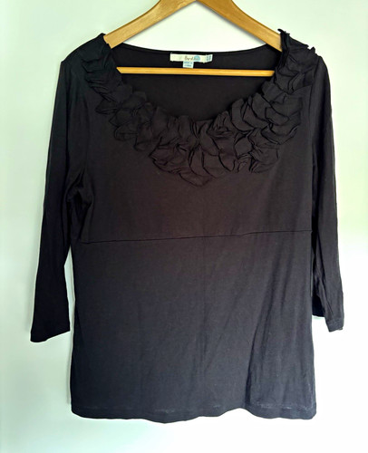 Boden black jersey scoop - black,