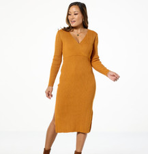 Nina Leonard Long Sleeve V