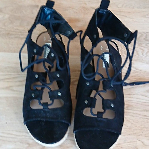 Primark black suede - suede, lace-up
