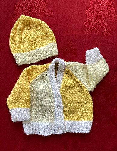 New hand knitted - yellow, &