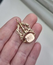 9ct Rose Yellow Gold Hallmarked Spinner Fob Pendant Welsh Gold 6g Heavy
