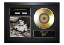 Madonna Signed Gold Disc Ltd Edition Album Framed Picture Memorabilia