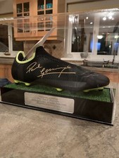 Football Boot Display Case for SINGLE Boot Personalised with Artificial Grass