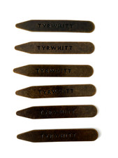CHARLES TYRWHITT - 5.5 size Men's Brass Collar Shirt Stays x 3 sets (6 pieces)