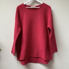 Seasalt Fruity Jumper Size UK 22 BRIGHT PINK Relaxed 80% Wool NWOT RRP £65.95