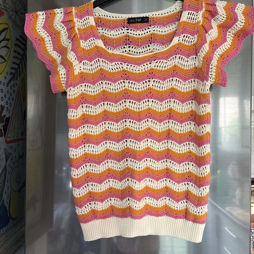 Hand knit funky colours - funky, vest