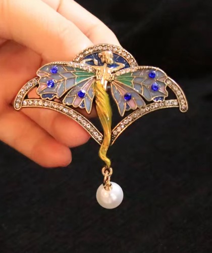 Art nouveau fairy - art, brooch