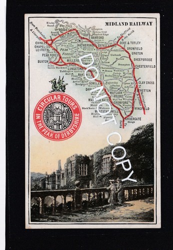 Map card midland railway - map,