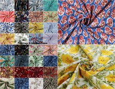Pure 100% Indian Hand Block Print Fabric Cotton Many Colour Shot 44" Wide By YD