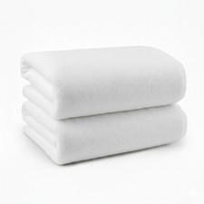 2x White Super Soft Extra Large Jumbo Bath Sheets & Towels, 100% Cotton 500GSM