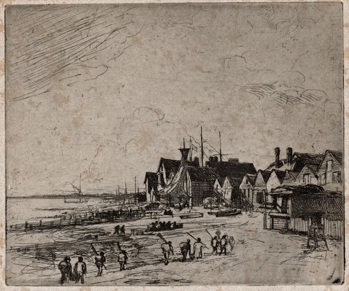Antique signed etching - antique,