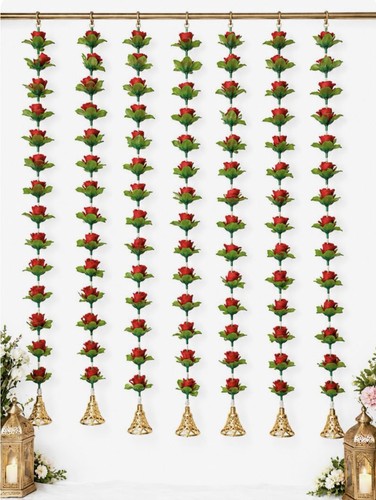 Green and red flower - 7,