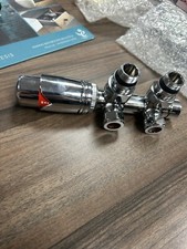 Angled TRV Thermostatic Radiator Valves - Underside 50mm Connection - Chrome 