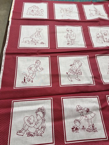 Redwork storybook kids quilt - redwork,
