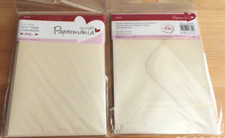 Pack of 5 Papermania Textured 300gsm Cream Cards with Envelopes 5x7"