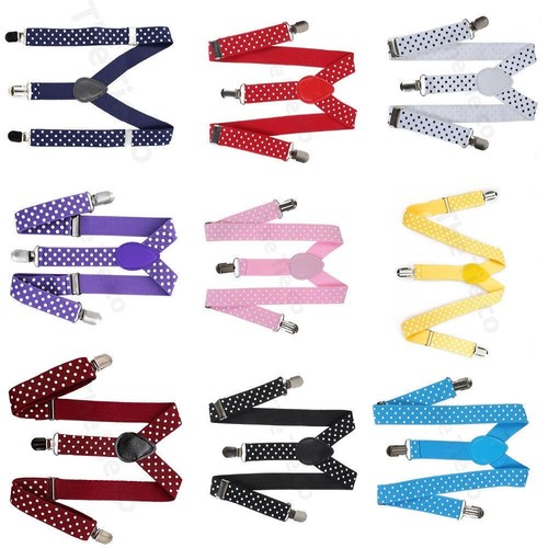 Polka dot braces for men - dot, solid