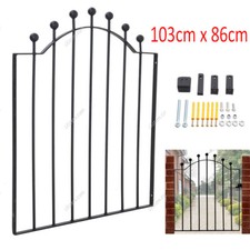 Metal Garden Side Gate Fence Wrought Iron Ball Top Pedestrian Gates Yard Barrier