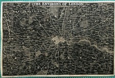 1833 Antique map - Environs of