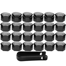 24pc 17MM Black Wheel Nut Bolt