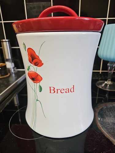 Large ceramic bread bin crock - bread,