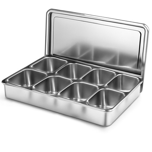 Stainless steel spice box tray - stainless,