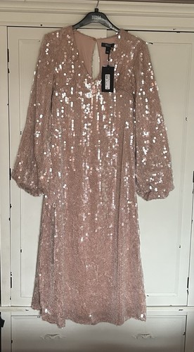 River island pink beige sequin - river,