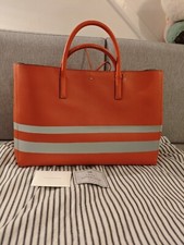 Authenticate Anya Hindmarch Ebury Tote large shopping bag Leather in Red