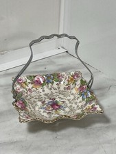 Vintage James Kent Old Foley Balmoral Square Dish Multicoloured Floral Chintz