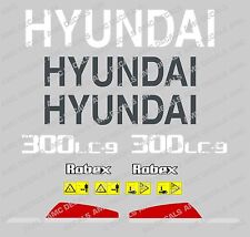 HYUNDAI 300LC-9 DIGGER EXCAVATOR DECAL STICKER SET WITH SAFETY WARNING SIGNS