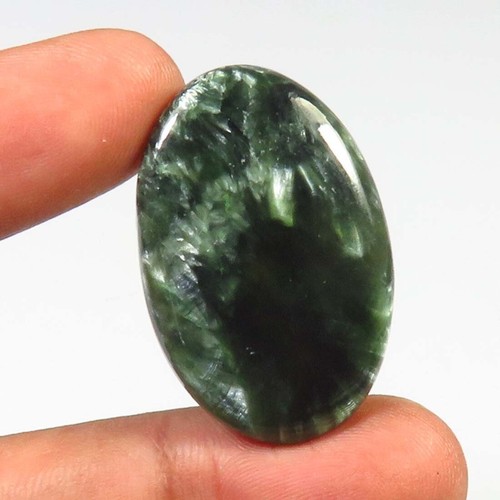 Green seraphinite cabochon - green,