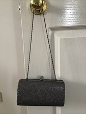 Roland Cartier Silver Rhinestone Clutch Bag – Elegant Evening Purse