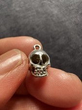 Vintage Tested  Sterling Silver Small Skull Charm/ Pendant