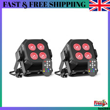 2PCS 4x10W RGBW LED Par Stage Lights DMX512 Remote Sound Activated Disco DJ Part