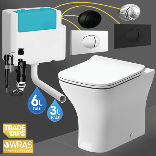 Square btw toilet back - btw, wall