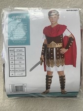 Gladiator Costume Boys Age 5-7 Roman Soldier Brown In Very Good Condition Used