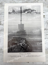 Submarine Periscope Sea H W Koekkoek Retro Illustration 1914 antique print