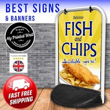 Fish and chips - chips, sign