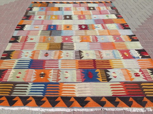Vintage turkish kilim rug - vintage,