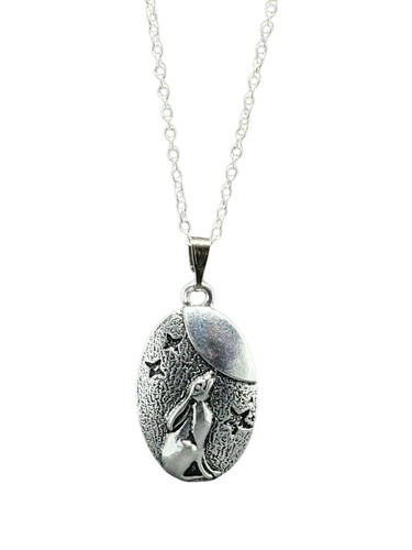 Moon gazing hare pendant s925 - moon,
