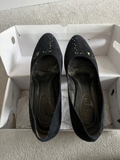 Ladies navy blue wedges heels - for casual, formal, office wear