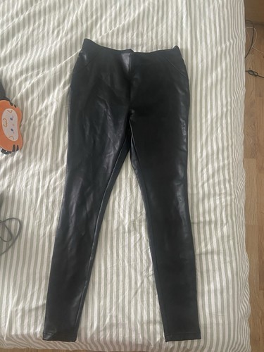 Black leather look - black,