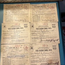 lot of 6 ww2 ration books