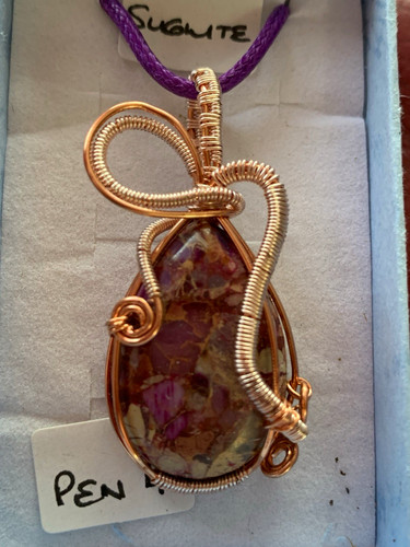 Copper wire wrapped teardrop - copper,