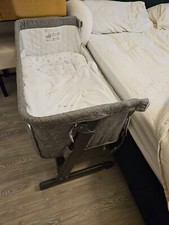 Used grey babylo bedside crib - used,