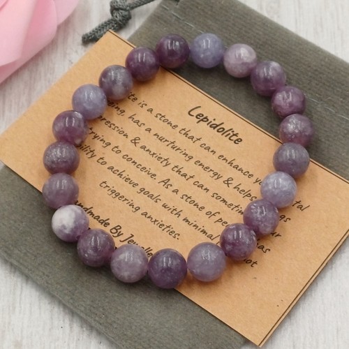 Lepidolite bracelet stretch - lepidolite,