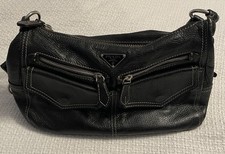 PRADA Black Pebbled Leather